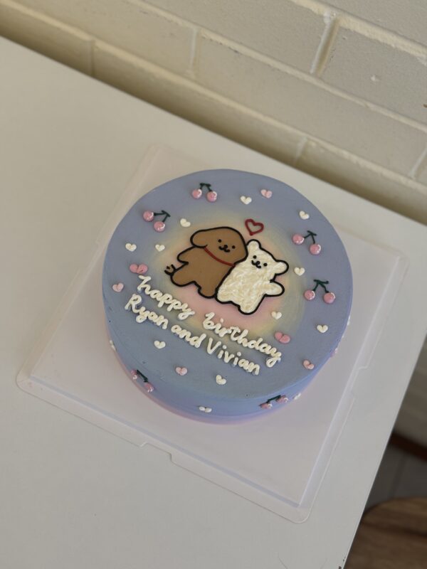 White and Brown Puppy Cake - Image 2