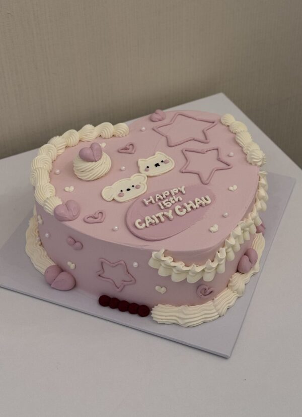 Pink Starry Bear Cake