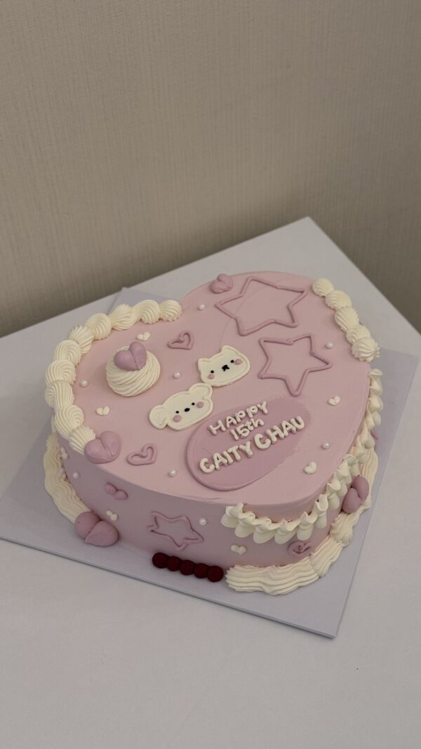Pink Starry Bear Cake - Image 2